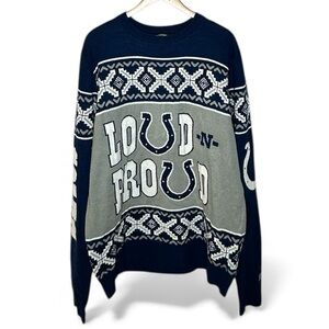 NFL Team Apparel XL Colts Christmas Sweater "Loud n' Proud" Crew Neck Pullover